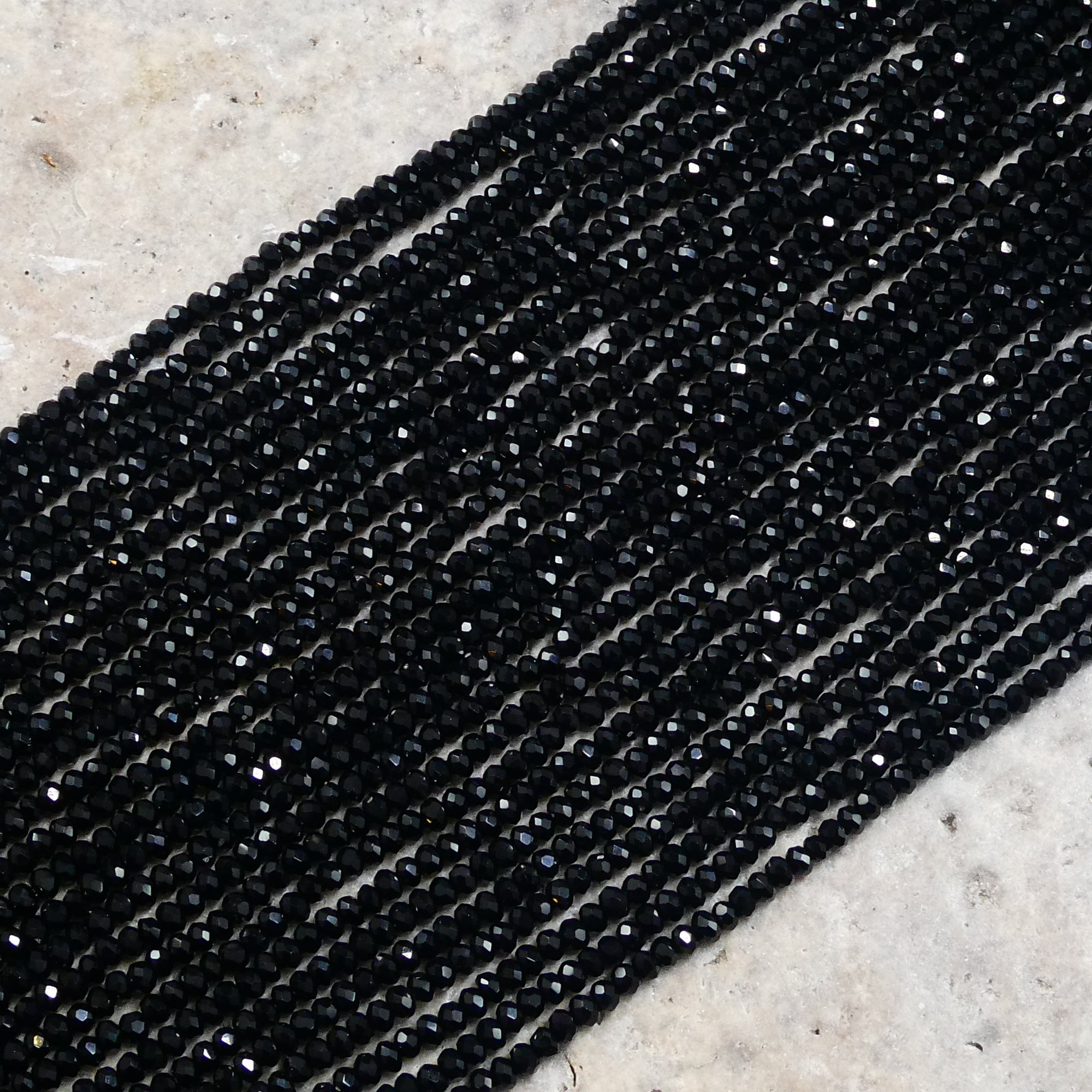 Crystal Faceted Rondelle Black , 2mm 4mm 6mm 8mm