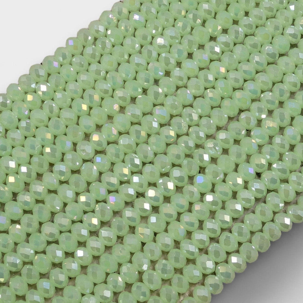 Crystal Faceted Rondelle Chrysolite Opal, 2mm 4mm 6mm 8mm