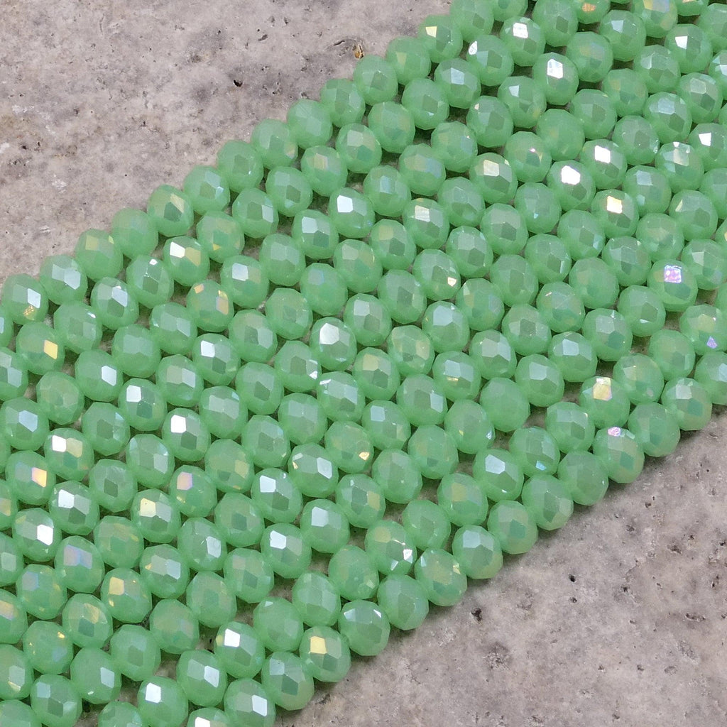 Crystal Faceted Rondelle Chrysolite Opal, 2mm 4mm 6mm 8mm
